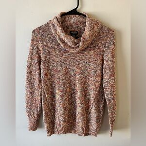 Haggar Petite Women's Speckled Cowl Neck Sweater-XS-Cotton blend- Cottagecore